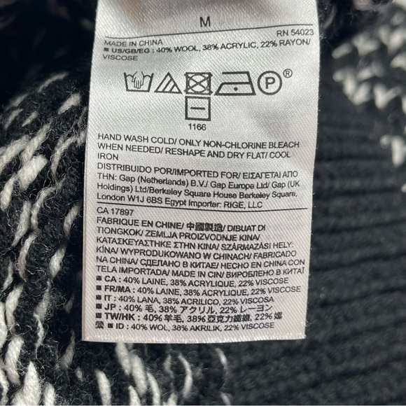 BANANA REPUBLIC Women's HEAVY Black White Turtleneck Wool Blend Sweater Size Med - Picture 5 of 7